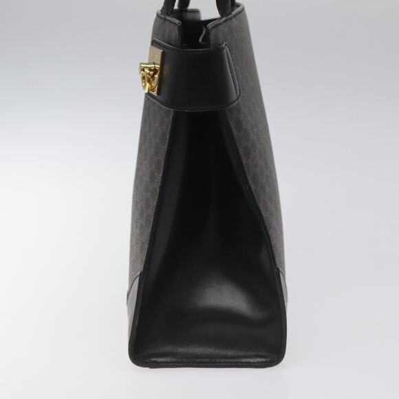 CELINE Macadam Canvas Shoulder Bag Pvc Leather Black Gold - Picture 4 of 12